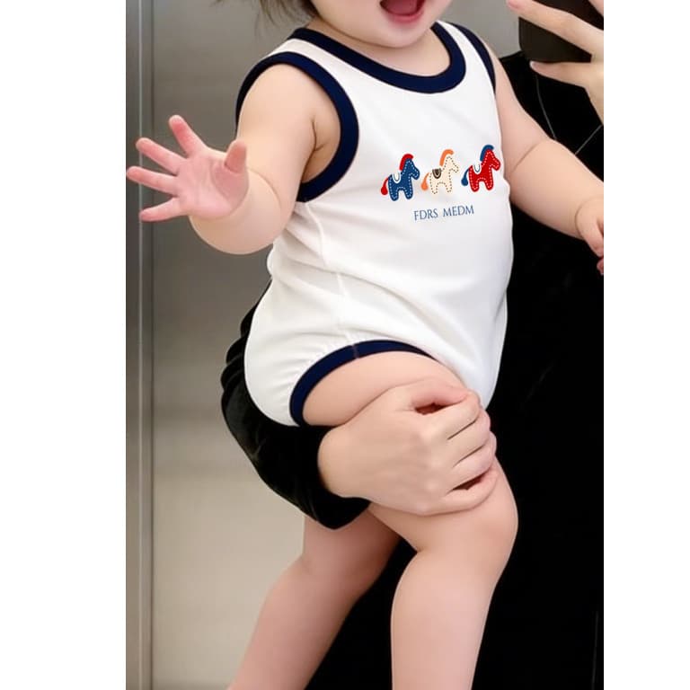 Bebê verão bebê verão bebê menino dos desenhos animados puro algodão colete triângulo macacão sem mangas ar condicionado