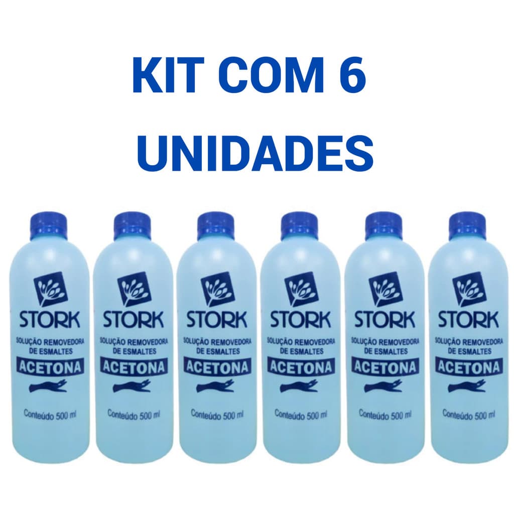 Kit Com 6 Unidades de Acetona Stork 500ml