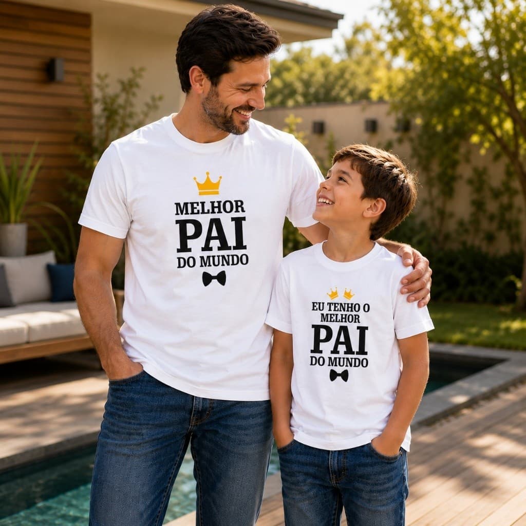 Kit 2 Camisetas Melhor Pai Do Mundo | Dia dos Pais