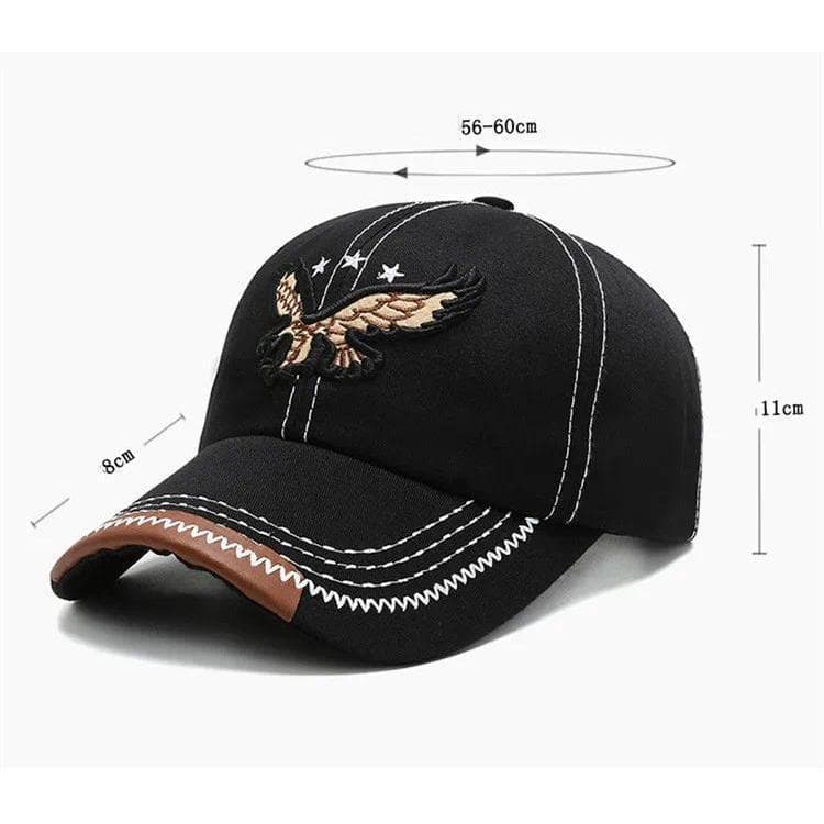 Boné De Beisebol Casual Masculino Snapback Chapéu 3D Eagle Bordado De Sol GD5N