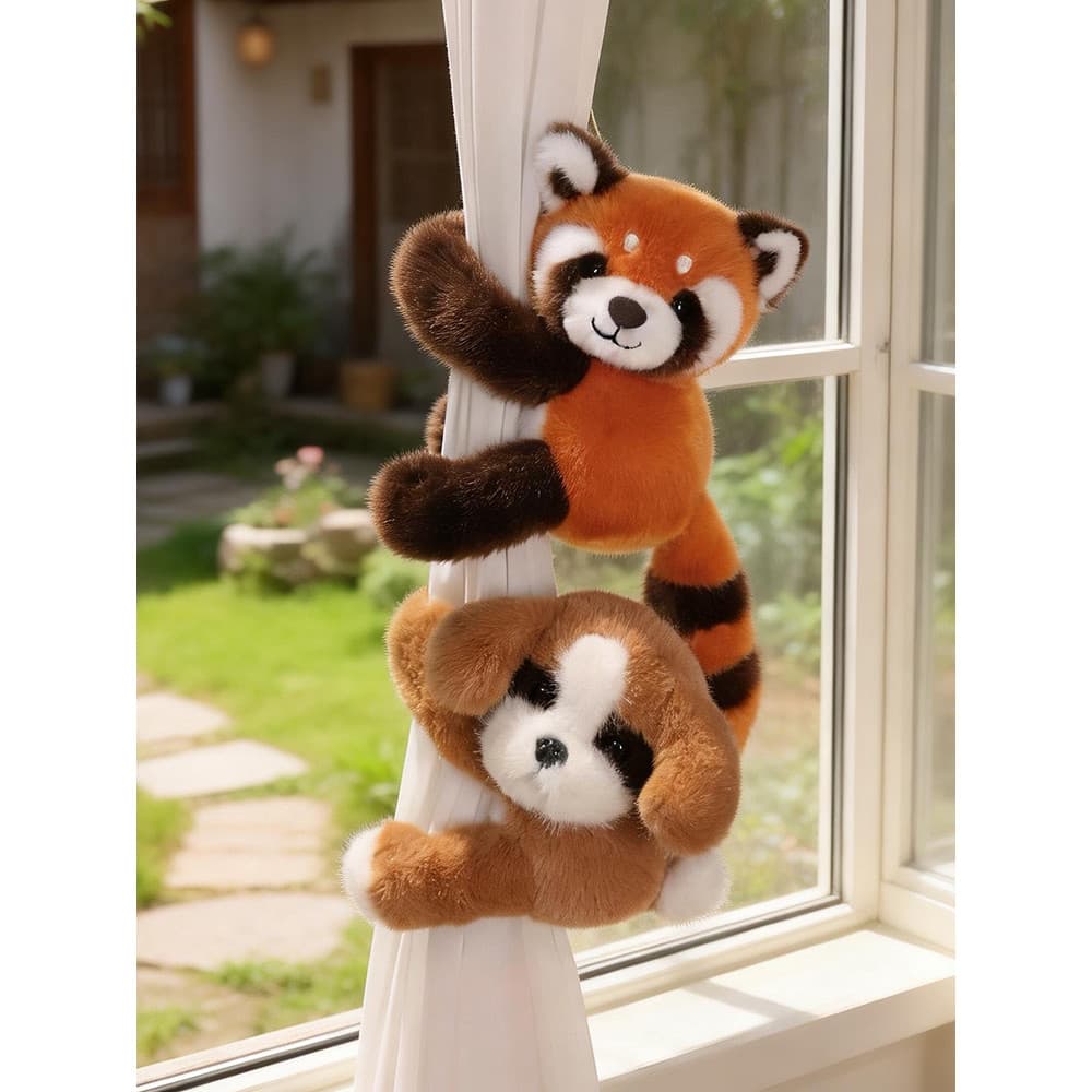 Animal magnético dos desenhos animados abraço feliz brinquedo de pelúcia pequeno guaxinim Panda boneca zoológico lembran