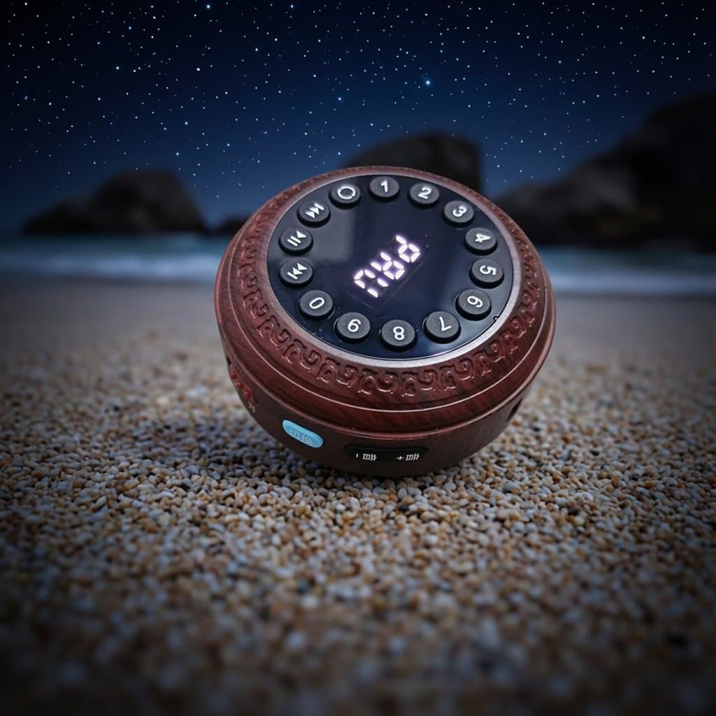 Retro Digital redondo portátil Bluetooth alto-falante Multi-função cartão de áudio estudante ouvir meditação reprodução