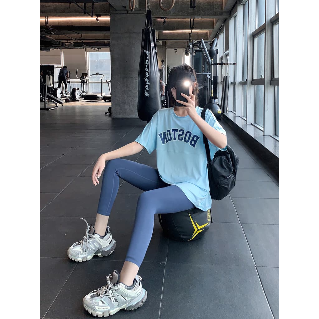 Fitness wear feminino Plus Size camiseta esportiva Yoga topo solto ao ar livre manhã correndo de secagem rápida exterior
