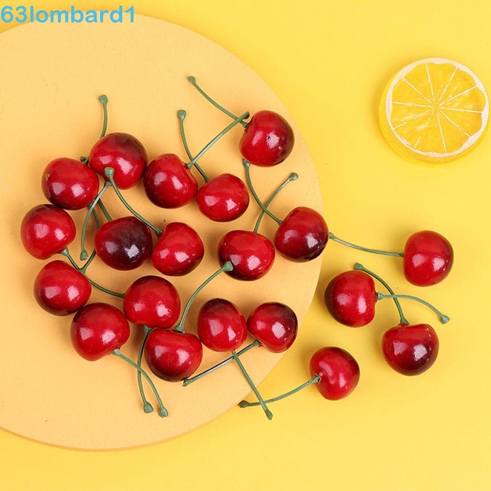 LOMBARD1 Cerejas Artificiais Espuma Ornamento De Frutas Mini Cereja Falso Realista