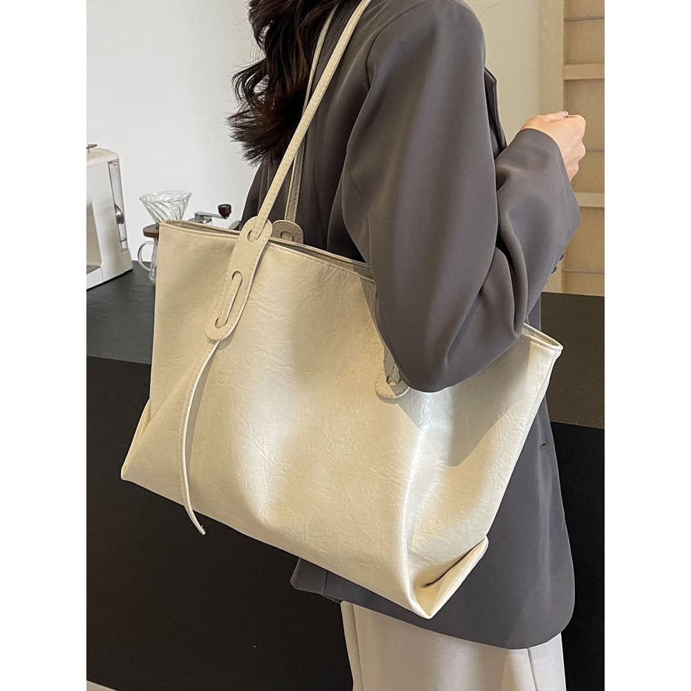 Estilo minimalista grande capacidade sacola feminina 2026 novo estilo Popular All-Match bolsa de ombro estudante classe