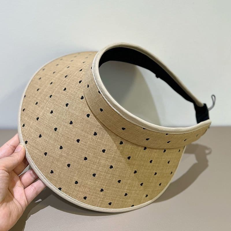 Moda High-End bolinhas de seda gelo vazio chapéu superior feminino verão ao ar livre respirável pára-sol chapéu de sol C