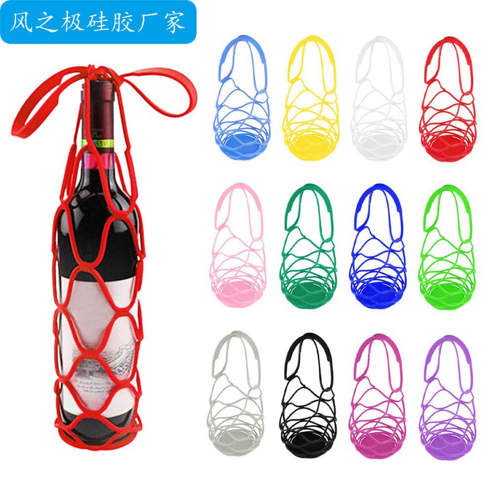 Sacola de vinho de Silicone criativa Multi-Purpose almofada de isolamento saco de malha cesta garrafa de vinho capa prot