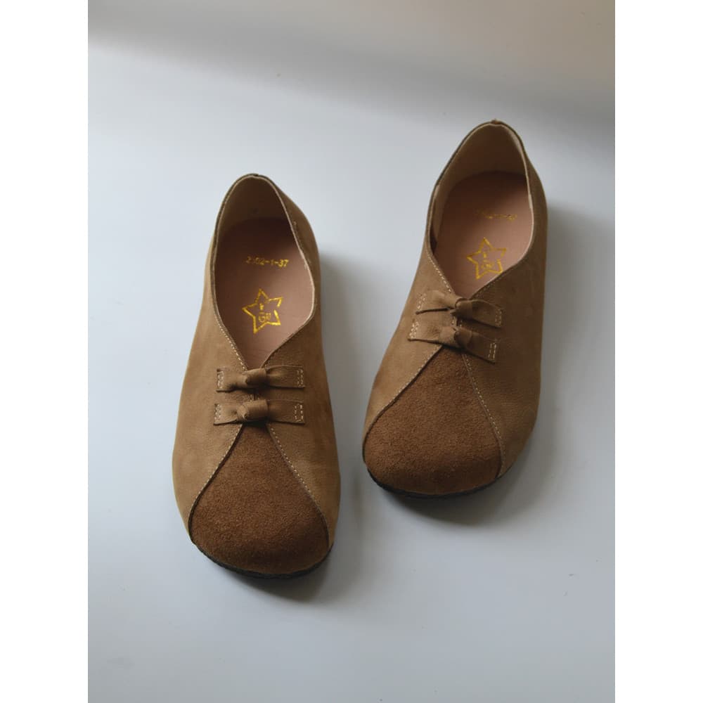 NÃO. 5 salão de couro genuíno Retro macio único sapatos respirável Casual um Pedal literário budista sapatos femininos M