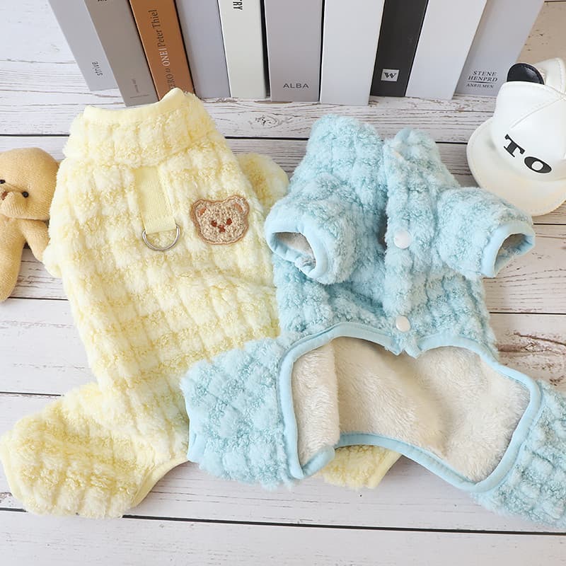 Roupas para cães com fivela de tração, casaco de algodão de inverno, filhote de cachorro, à prova de frio, quente, casac