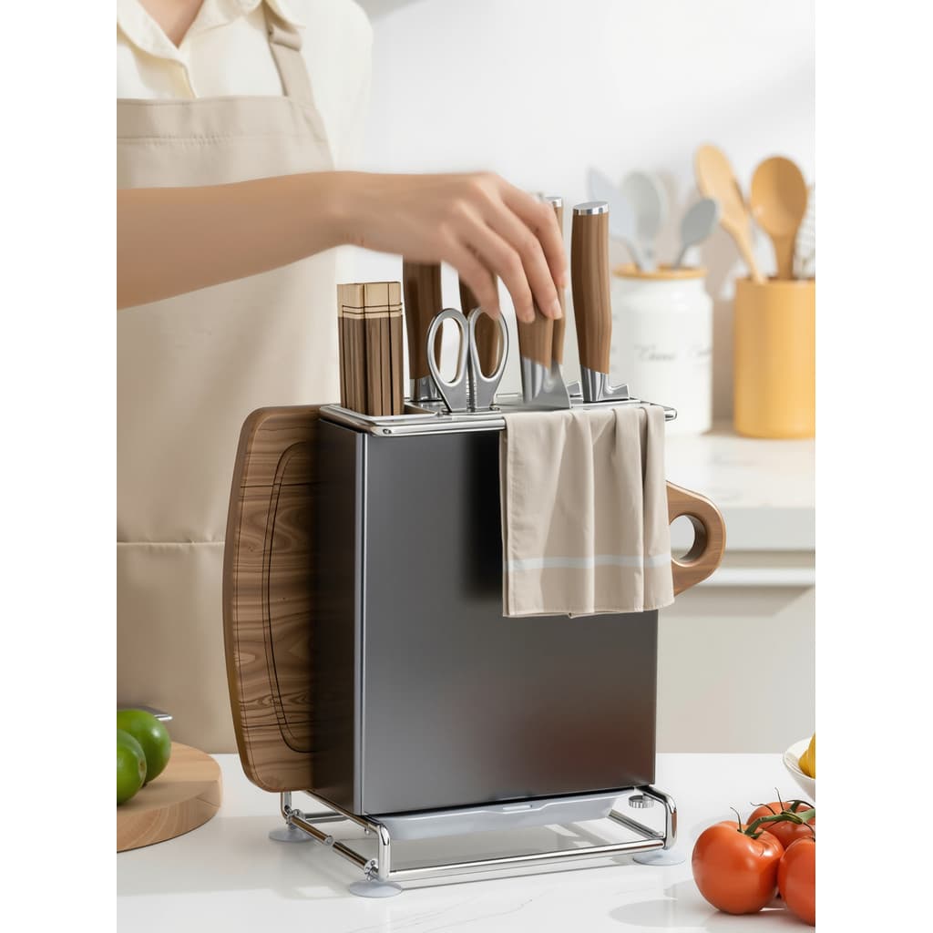 Rack de cozinha Rack de faca multifuncional Placa de corte Rack de armazenamento Doméstico Novo estilo Pauzinhos Faca Tá
