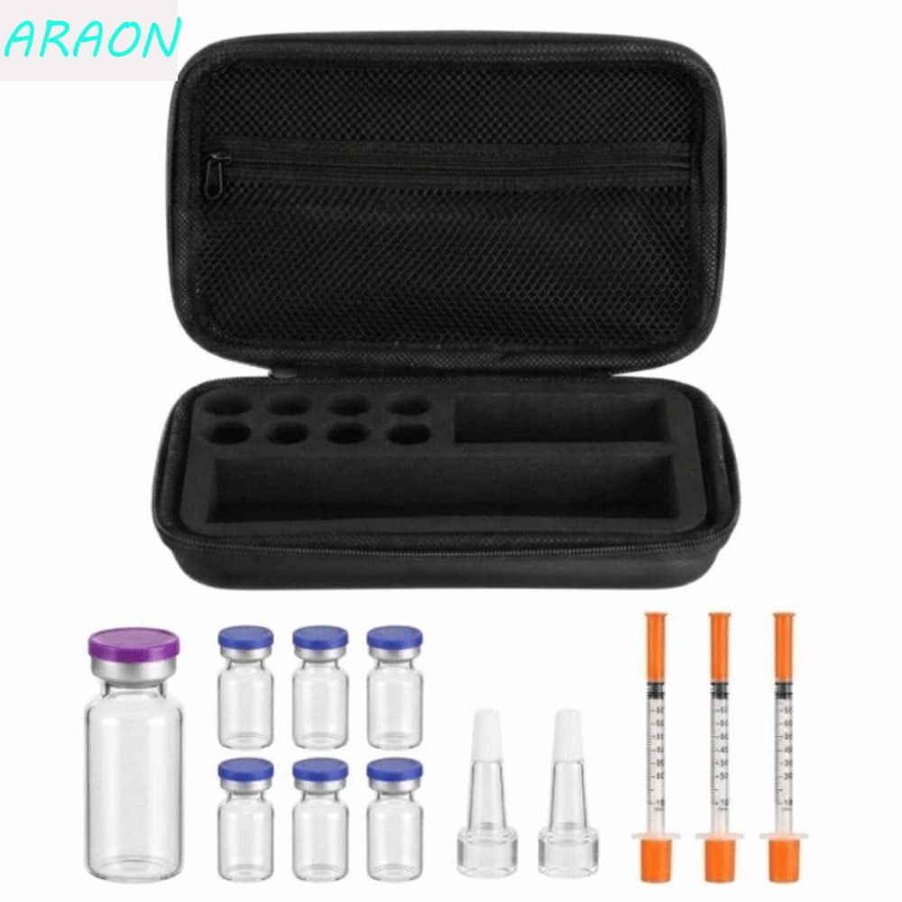 Estojo de Armazenamento para Frascos de Insulina ARAON, Protetor à Prova de Poeira para Frascos de 1-10ML, Caixa de Tran