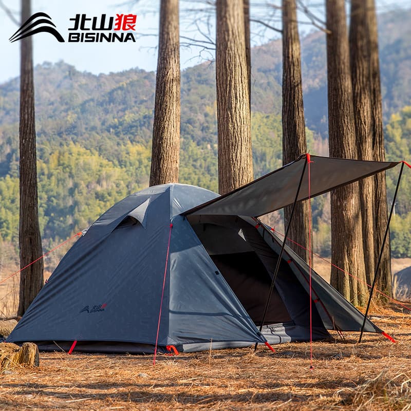 Beishan lobo tenda de acampamento ao ar livre dobrável portátil à prova de vento à prova chuva protetor solar dupla cama