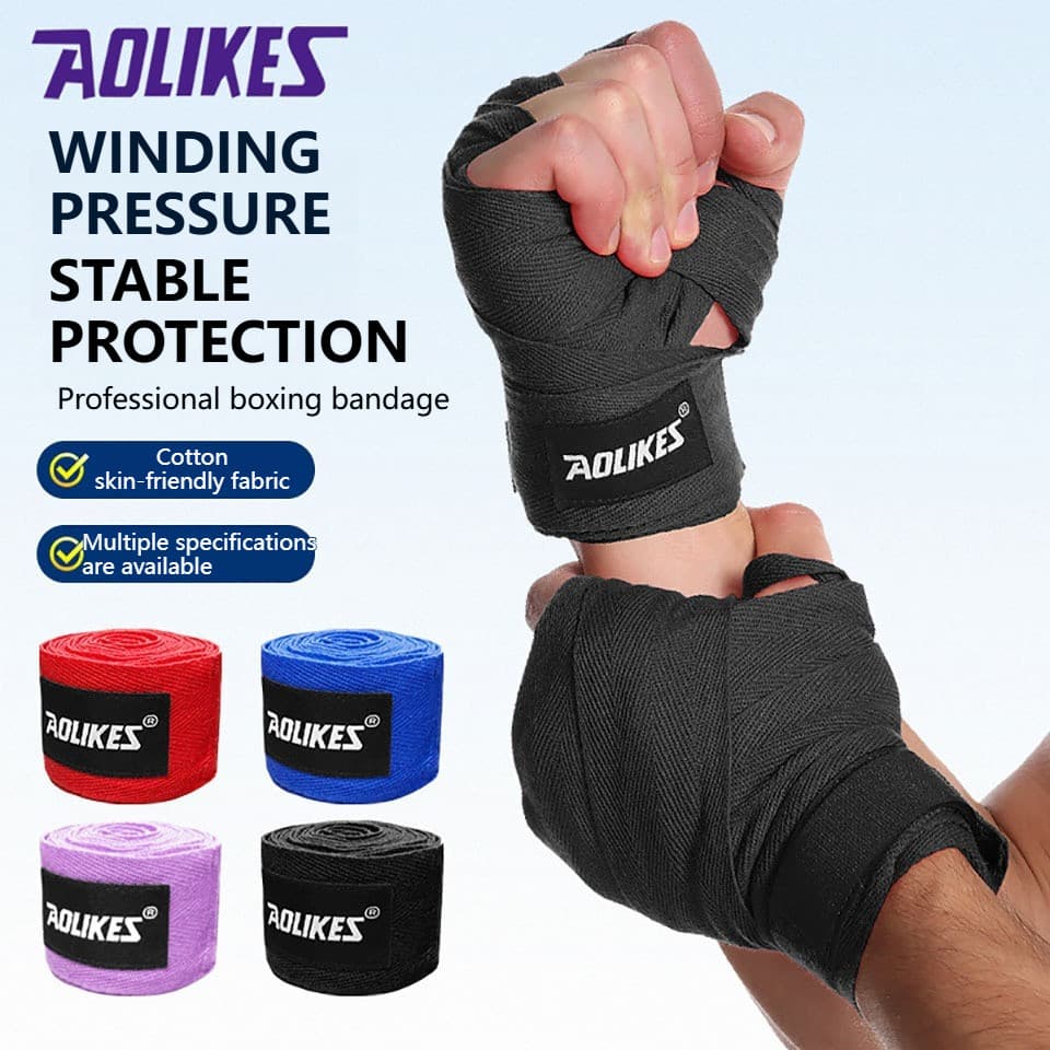 AOLIKES 2 Pcs Bandagens De Boxe Esportes 1.5M/3M/5M Envoltórios De Mão Para Treinamento Fitness