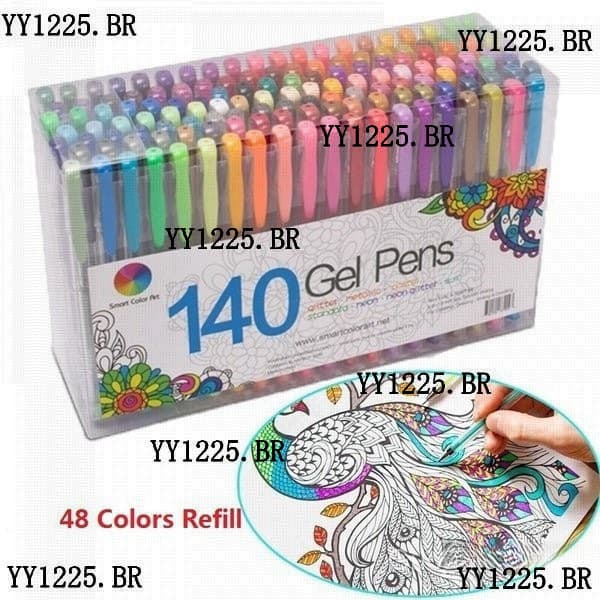 48 Pcs/Set Colorido Fluorescente Gel Caneta Flash Cor Cartucho Recarga Pintura Canetas De Grafite Papelaria AQH8 Fornece