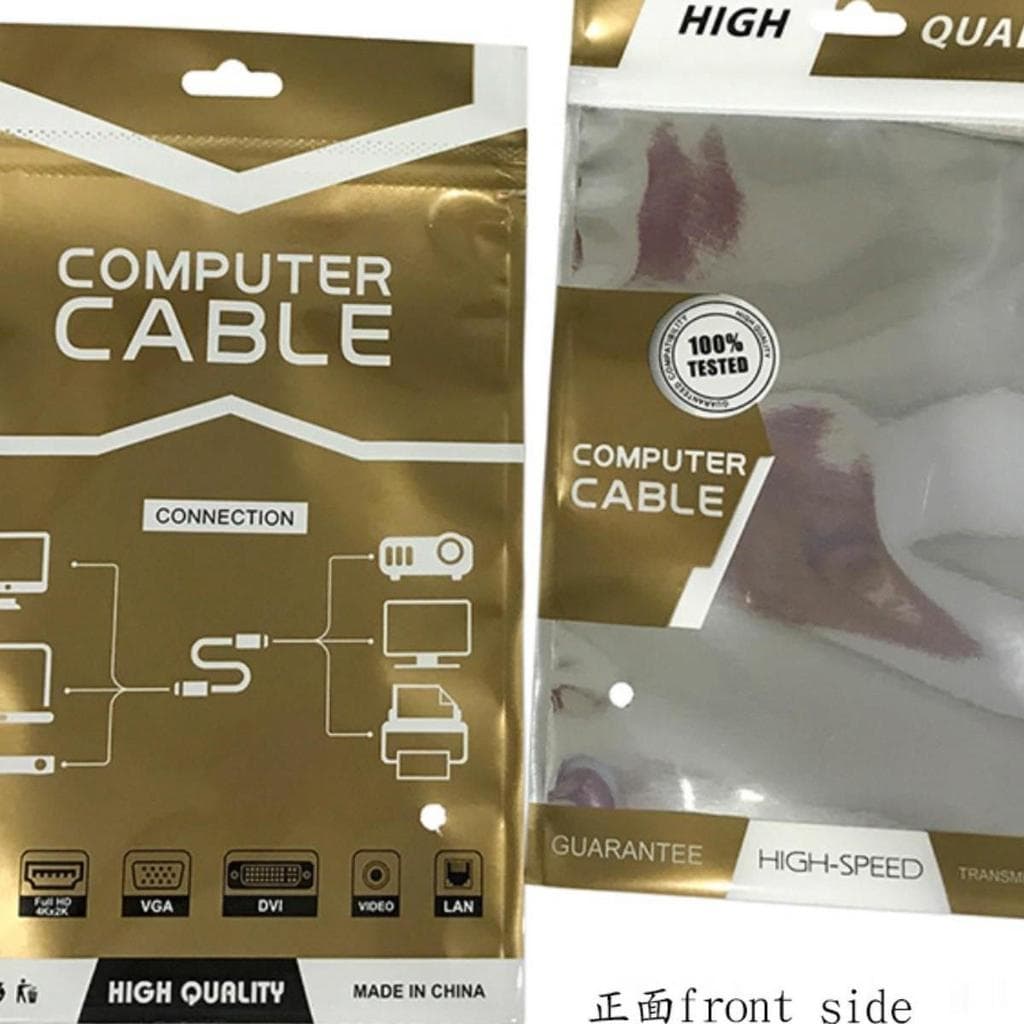 Entrega no mesmo dia Saco de embalagem de cabo de computador Saco de impressão engrossado Cabo de alimentação USB Saco Z