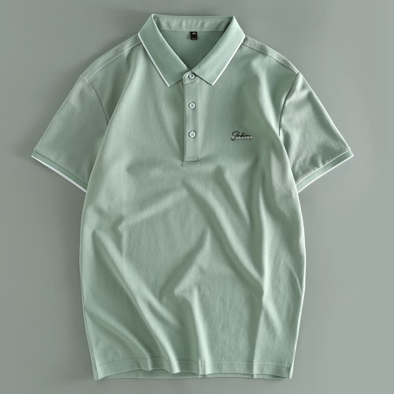 Contador genuíno masculino de manga curta camiseta negócios Casual lapela camiseta 2025 verão novo estilo na moda All-Ma