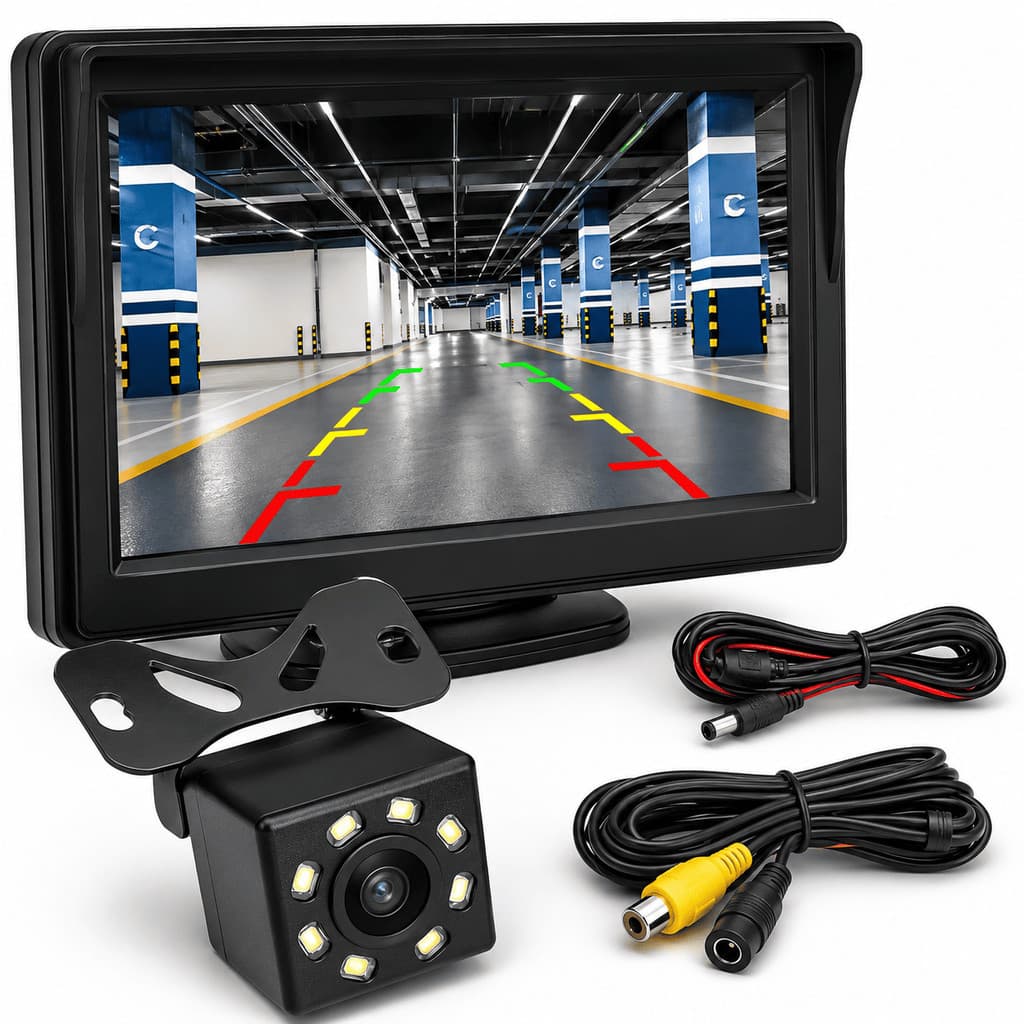 Monitor Veicular 10.1 Polegadas HD 2 Entradas Vídeo HDMI VGA BNC 12v 24v Câmera Ré Estacionamento Retrovisor Trator Novo