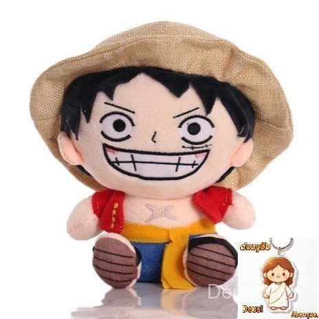 Novidade - Luffy de Pelúcia 20cm - One Piece Roronoa Zoro Nami Sanji Usopp Shanks Tony Chopper Brinquedo Crianças Presen