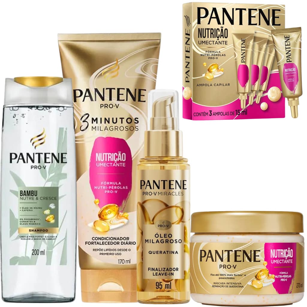 Kit Pantene Nutrição Bambu Nutre Cresce Pro-V Óleo Milagroso