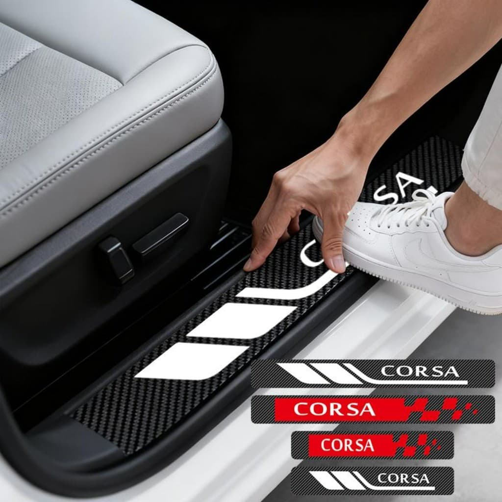 Kit 4 Peças Universal Fita Protetora De Porta Soleira Automotiva Acessórios Para Carro For Opel Corsa GS Line Electric