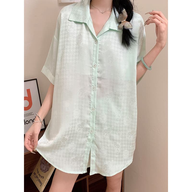 Pijamas femininos verão seda gelo 2025 novo estilo Shorts de manga curta primavera outono fino Casual Homewear terno pod