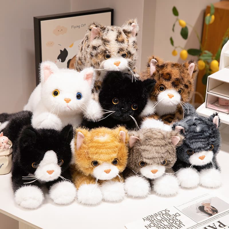 Brinquedo de pelúcia fofo de simulação de gatinho, padrão de cachorrinho e tigre, gato laranja, boneco estrela Miau m NR