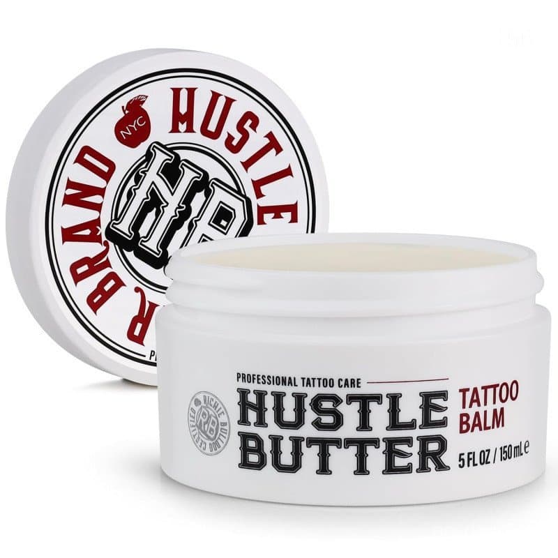 Bálsamo para Tatuagem Hustle Butter 5oz, Cura + Protege Tatuagens Novas e Rejuvenesce Tatuagens Antigas - Creme 100% Veg