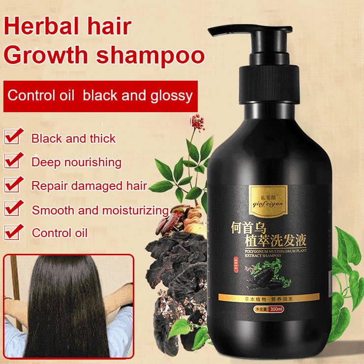 【Controle de Oleosidade】Shampoo Herbal Multiflorum Anticaspa/Herbal Natural/Refrescante/Para Todos os Tipos de Cabelo