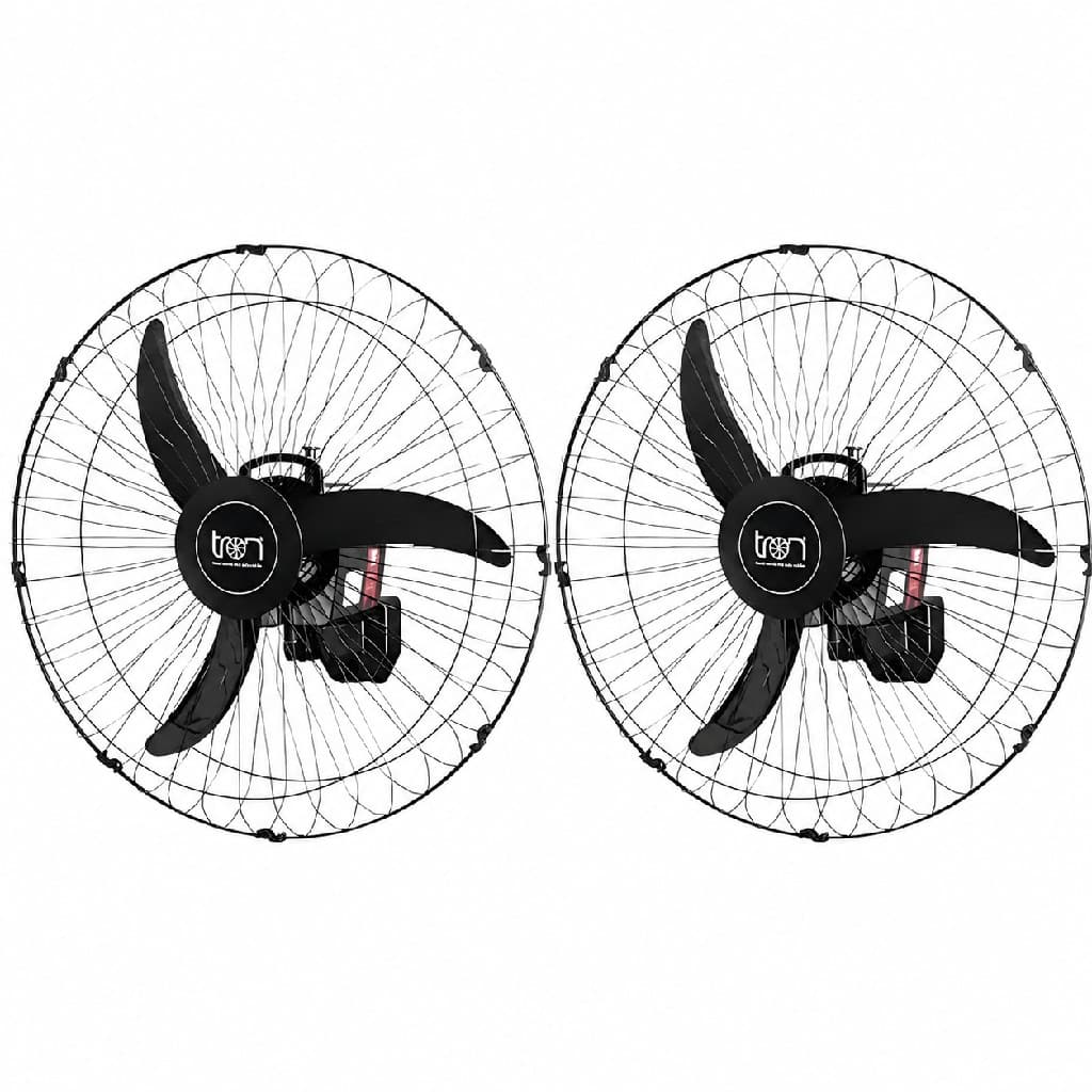 Kit 2 Ventiladores De Parede Tron 60cm Osc. Bivolt Preto