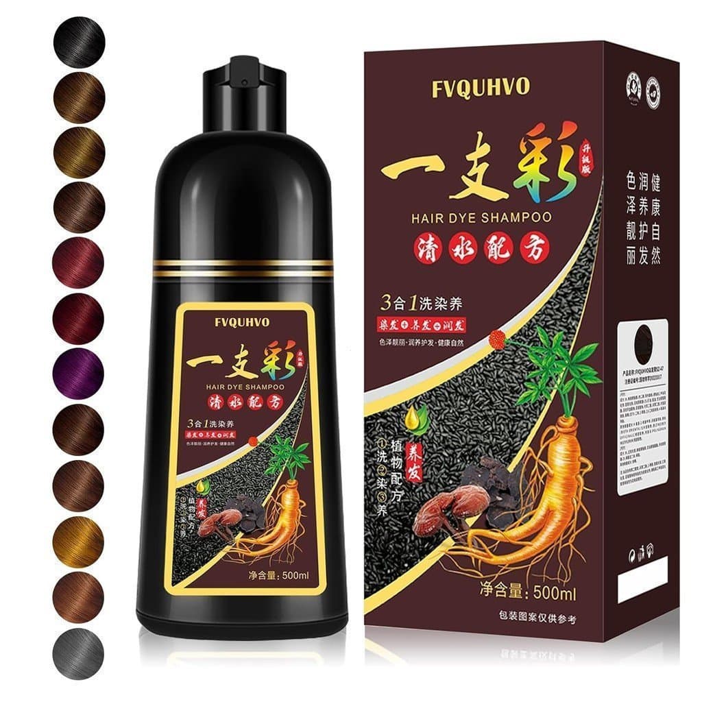 Shampoo Tintura Instantânea para Cabelo Castanho Escuro, Tintura 3 em 1 para Homens e Mulheres, Cobertura 100% dos Cabel