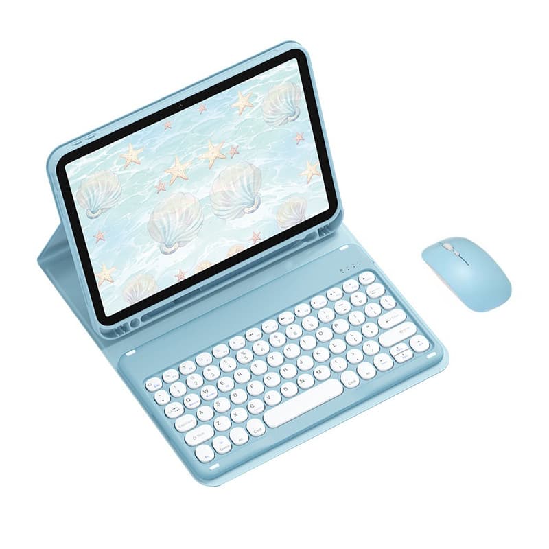 Kit Capa Antiqueda Teclado ABNT2 com ç Para iPad 11 A16 10ª Tab S6 Lite 10,4 + Mouse Bluetooth