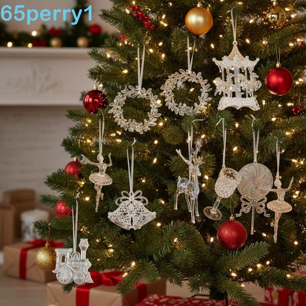 PERRY1 Pingentes De Alce De Natal , Enfeites De Árvore Acrílicos Transparentes DIY , Decoração Em Carrossel