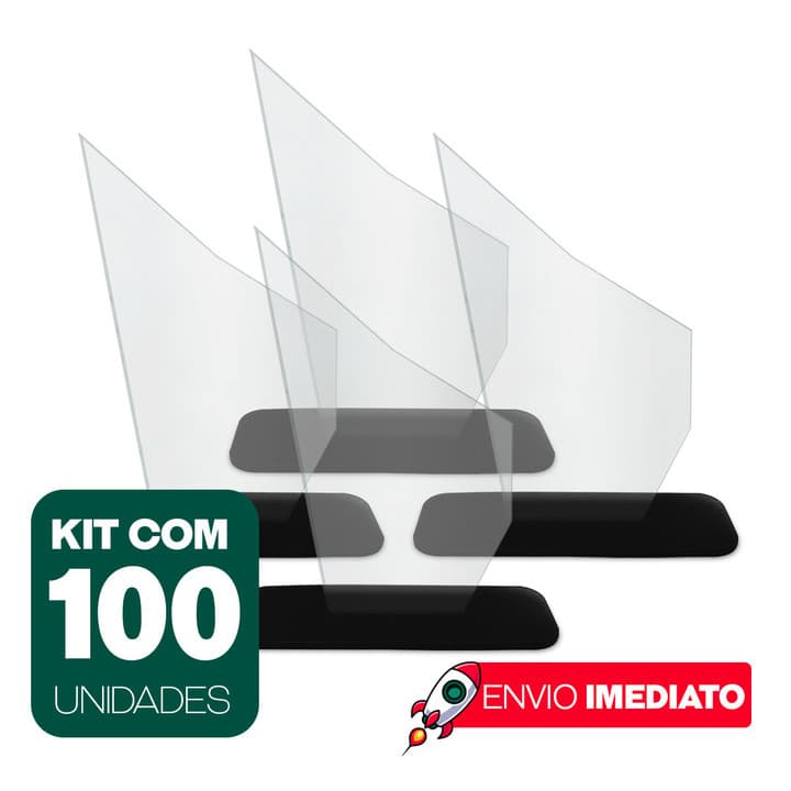 KIT 100 TROFÉUS ACRÍLICO TRANSPARENTE GEOMÉTRICO ABSTRATO PS 2MM
