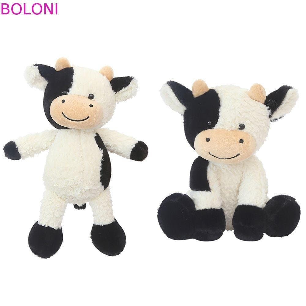 Brinquedo de Pelúcia de Vaca 22/30cm Presente de Aniversário Fofo Macio e Adequado para Crianças Meninos e Meninas Bonec