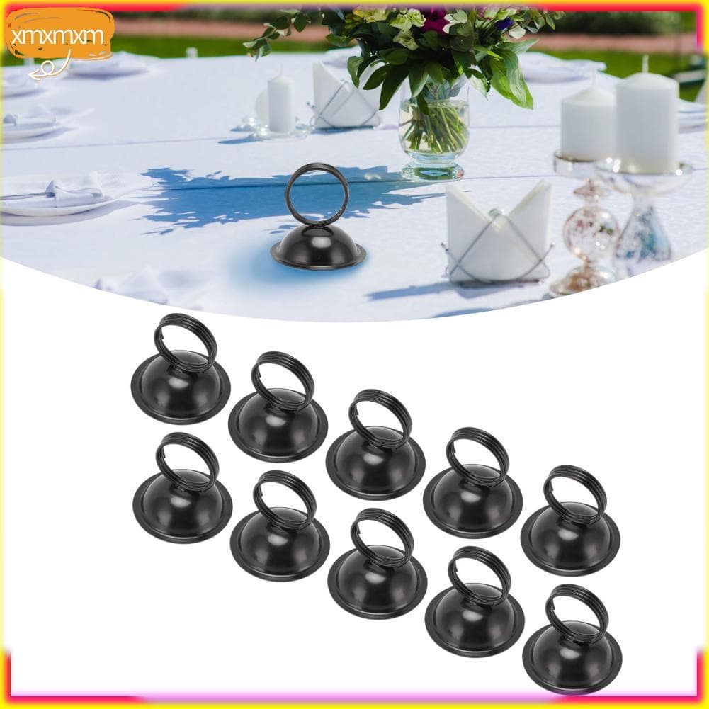 Xmxmxm.br Suportes de número de mesa 10pcs clipes de menu de aço inoxidável para banquetes de casamento (preto)