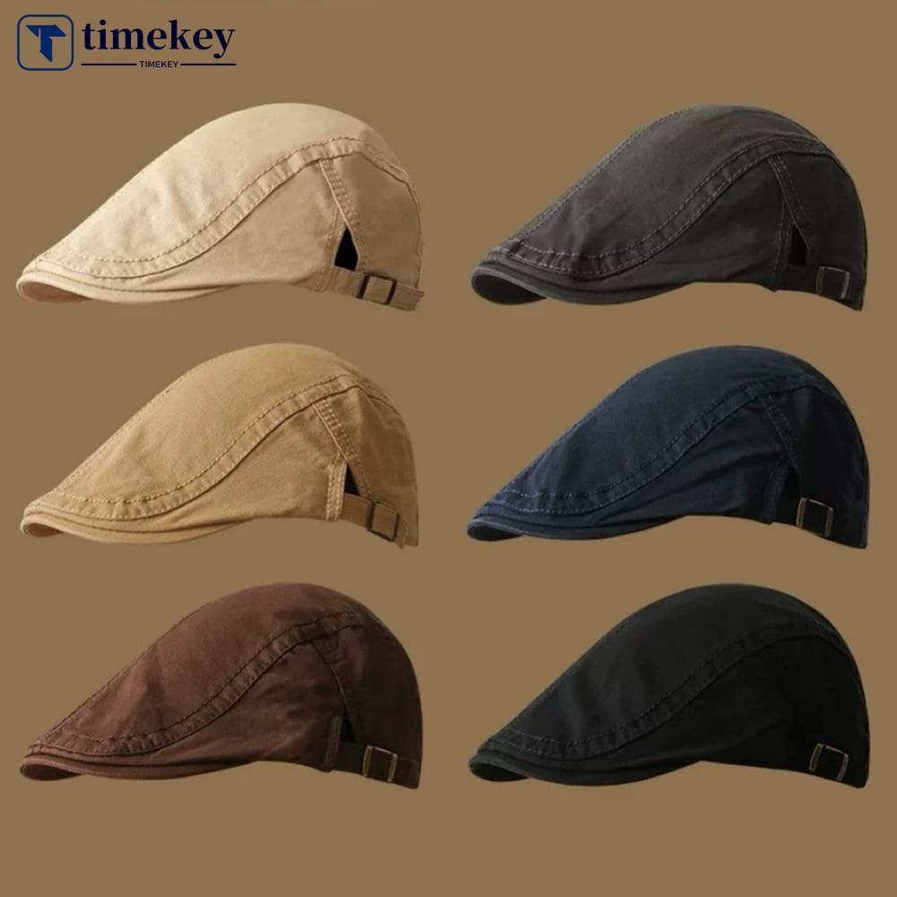 Retro Estilo Britânico Newsboy Frente Chapéu Para Homens Mulheres Cor Sólida Simples Vintage Pico Boné Acessório