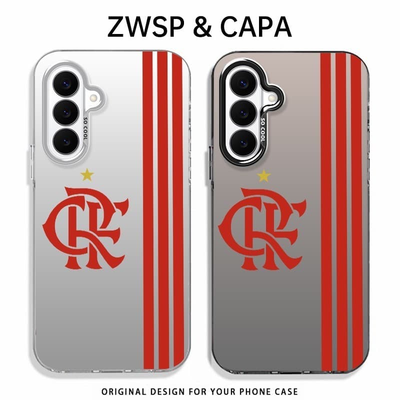 Capinha prata colorida para todos os modelos de SAMSUNG Galaxy A01 A03 CORE A30S A50S A52S A72 Capinha do Flamengo