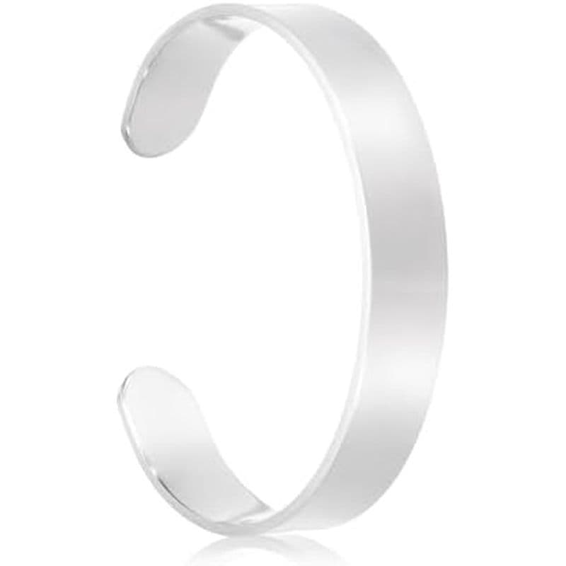 Pulseira De Punho De Aço Inoxidável MECCANIXITY , Plana Fina Ajustável Com Aberto , Corrente De Gravável Bolsa Para Home