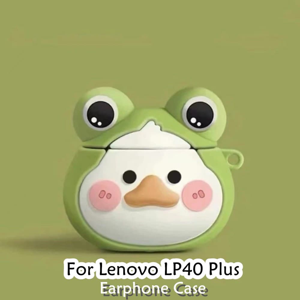 Capa para fones de ouvido Lenovo LP40 Plus, padrão de desenho animado fofo, material de silicone macio.   2 KM7T
