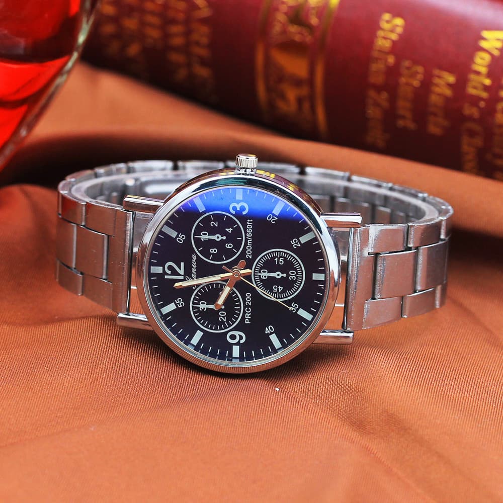 Relógio masculino, relógio casual de quartzo com pulseira de aço, relógio para presente, relógio masculino.