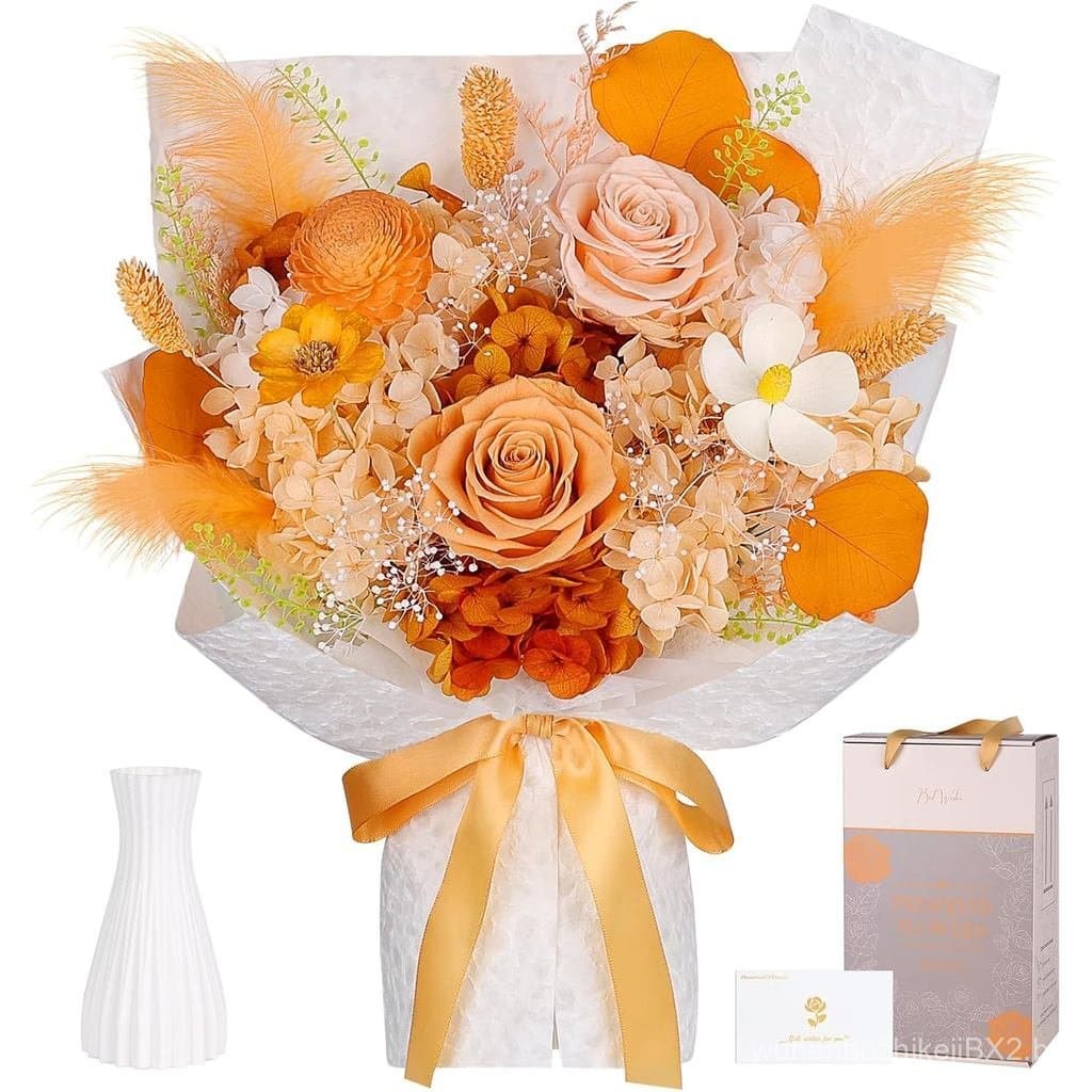 Buquê de Flores Preservadas - Flores Eternas para Entrega, Buquê de Rosas Eternas que Dura 3 Anos, Presentes para o Dia