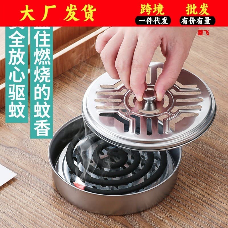 Suporte para incenso repelente de mosquitos em aço inoxidável, criativo para uso doméstico, à prova de fogo e anti-queim