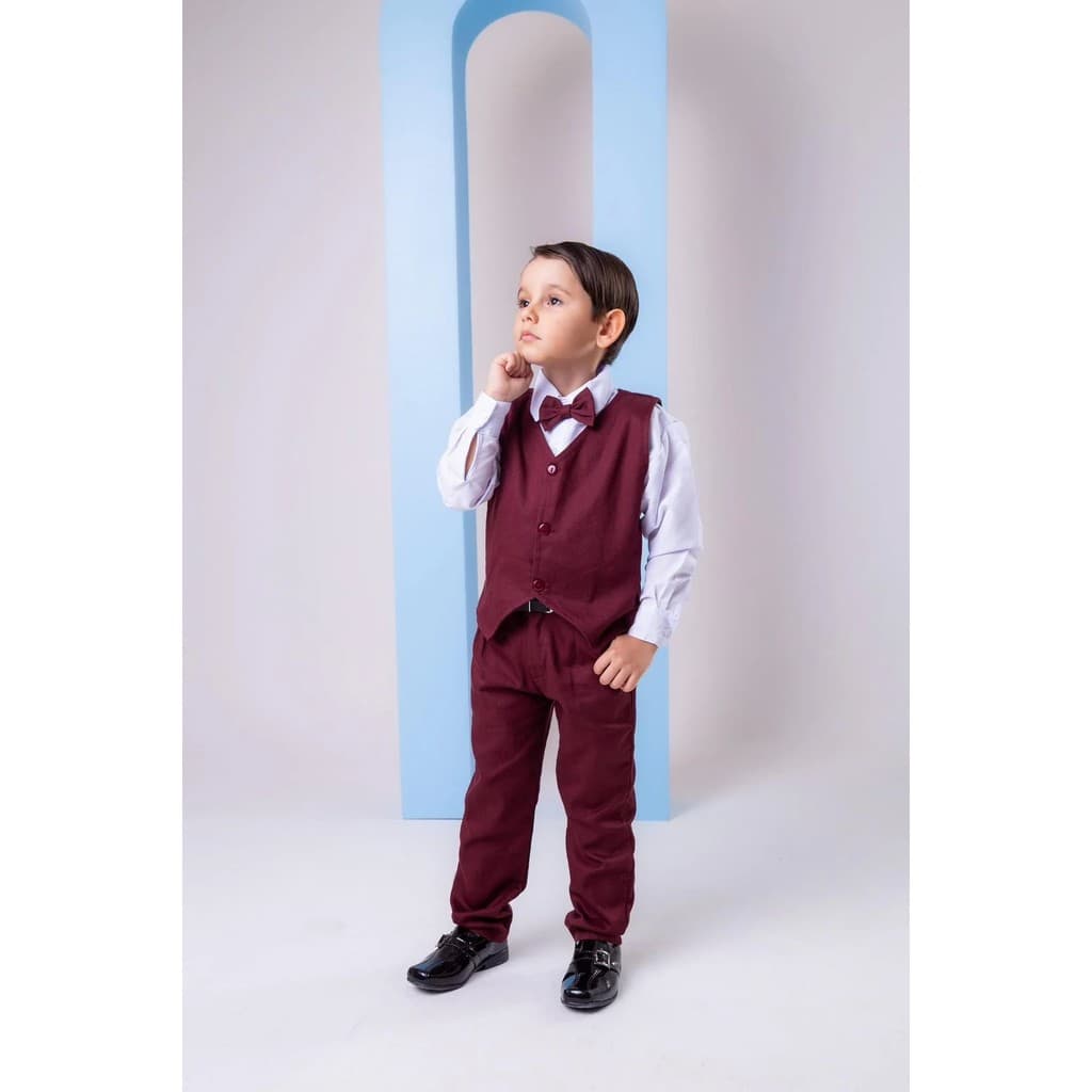 Conjunto Miss Cherry Social Leonardo Colete Marsala