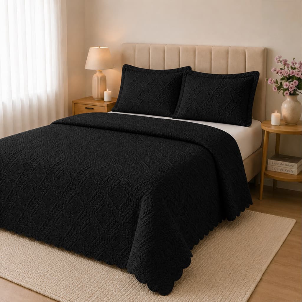 Colcha Cobre Leito Matelado Koala Elegance + Porta-Travesseiro