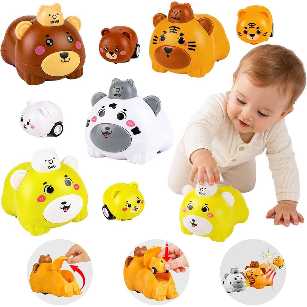 Pressione Para Ir Brinquedos De Carro Crianças De 1 A 3 Anos , Push and Go Movidos Fricção Animal , Presentes De Anivers