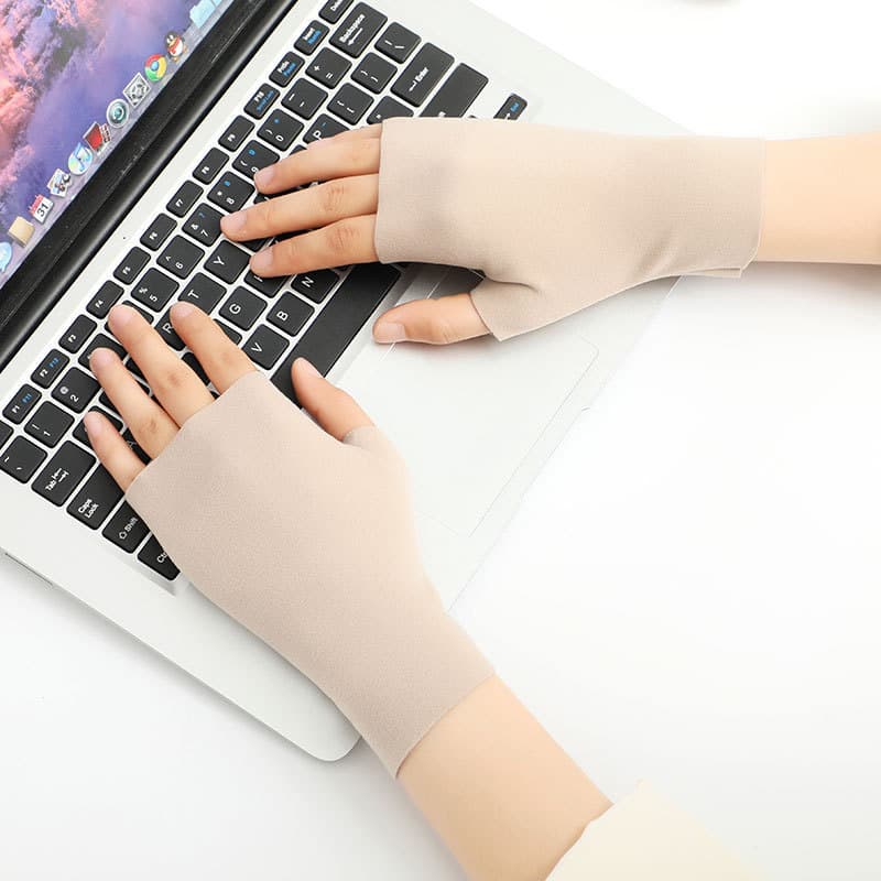 Women's Half-Finger Gloves, Woolen with Fleece Lining, for Students Typing and Writing, Warm for Autumn and Winter, Germ