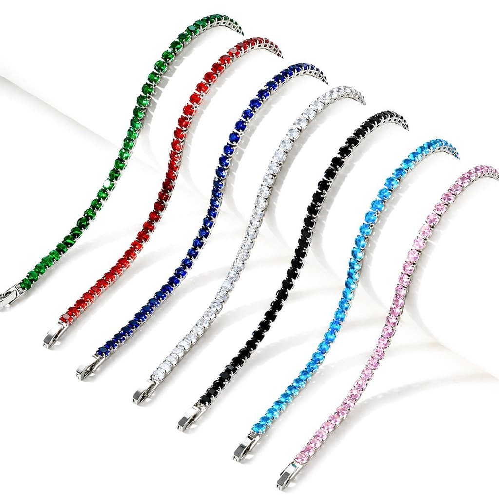 Bestseller internacional: pulseira de zircônia estilo hip-hop europeu e americano para homens e mulheres, corrente de gr