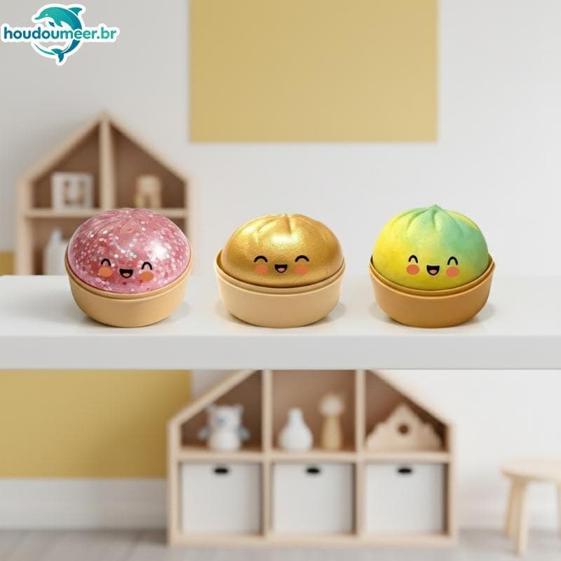 HOUDO Soft Steamed Buns Desktop Dpression Toy Para Alívio Do Estresse No Escritório