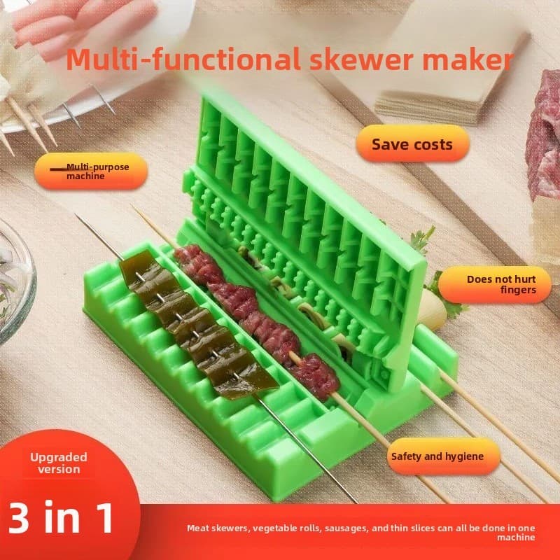 Multifuncional rápido carne Threader doméstico churrasco espetos de cordeiro espetos ferramenta útil