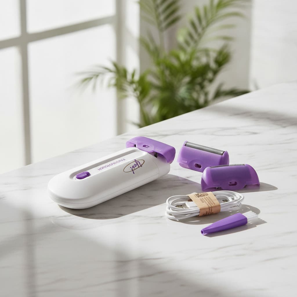Aparador Elétrico de Pelos Bivolt Original – Remoção Indolor Rosto e Corpo Portátil Roxo
